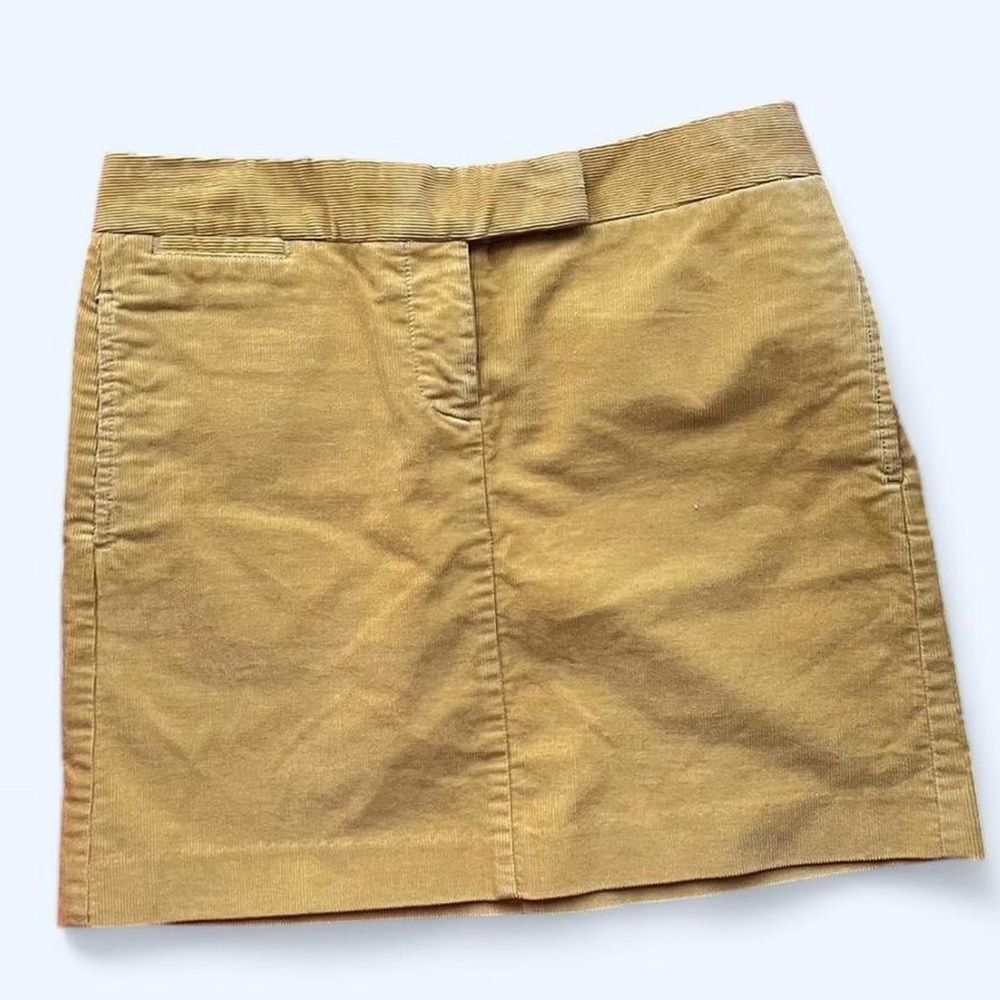 J. Crew Stretch Yellow Corduroy Mini Skirt With Pockets Size 2
